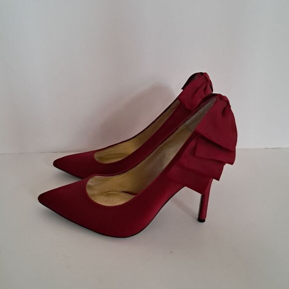 Nina Shoes - *Final Price* Nina Heels Women's 7 Ruby Red Tie Detail Evening Formal Going Out